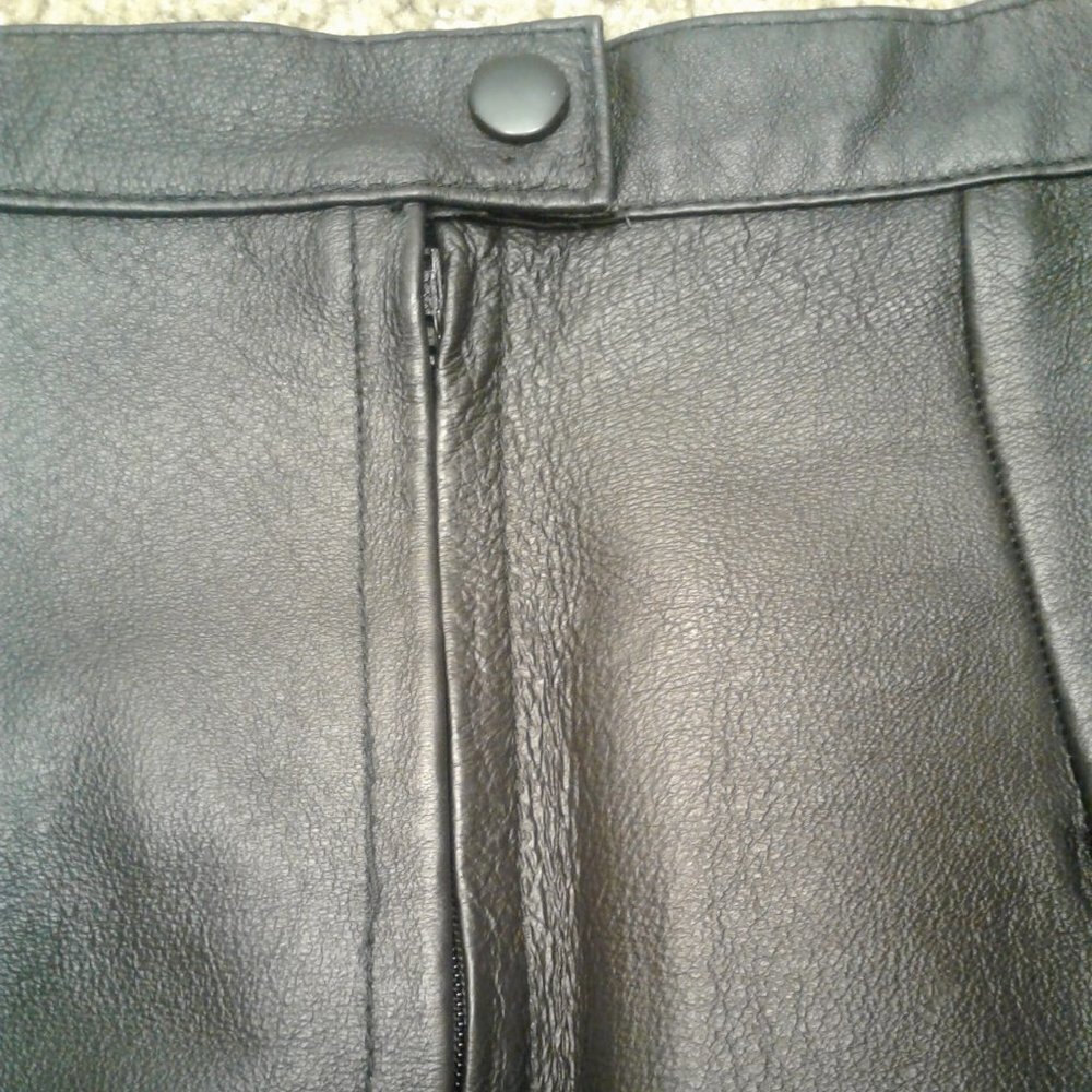 Black Leather Short Pencil Skirt by Choice Leather - Picture 4 of 8